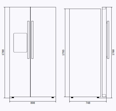 Отдельностоящий холодильник ILVE RN 9020 SBS/MGP матовый графит (ручки медь)