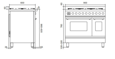 Кухонный блок ILVE PD09W